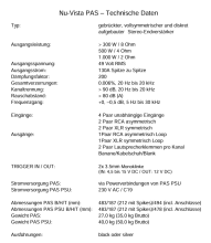Musical Fidelity - NU-VISTA PAS Stereoendverstärker incl. externem Netzteil
