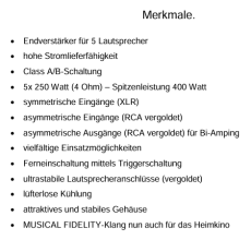 Musical Fidelity - M6x250.5 - 5-Kanal-Endverstärker